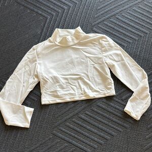 7/8 White Long Sleeve CHEERLEADING Crop Top